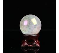 1 bola de cristal natural galvanoplastia colorida esfera de cristal decoración del hogar artesanía colección FengShui soporte de regalo DIY bolas de cristal, 40-50 mm