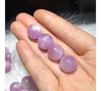 1 bola pequeña de esfera morada de kunzita con cristales de cuarzo, piedra de espodumeno, piedras preciosas minerales, joyería de bricolaje, decoración, morado, 1 pieza de 13 mm aproximadamente
