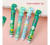 1 bolígrafo de 10 colores retráctil con temática de dinosaurios, color aleatorio - Regalo de papelería divertido y