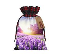1 bolsa con cordón, 1 unidad, color lavanda morada, 4.7 x 6.9 pulgadas, para regalos, viajes y uso diario con etiquetas de regalo Kraft