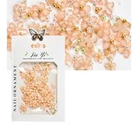 1 bolsa de adornos de resina con diamantes de imitación de flores 3D, parte trasera plana, decoración artística para mujer