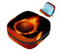 1 bolsa de almacenamiento de servilletas sanitarias, organizador grande reutilizable para el primer período para niñas, mujeres, señoras, 17 x 17 x 12 cm/The Burning Fire Basketball
