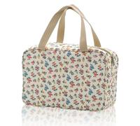 1 Bolsa De Aseo con Estampado De Flores Blancas, Bolsa De Maquillaje Portátil, Bolsa De Almacenamiento Portátil, Bolsa De Almacenamiento De Artículos De Tocador Impermeable Simple.