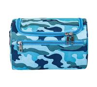 1 bolsa de aseo de gran capacidad, bolsa de aseo de gran capacidad, multifuncional, con gancho, muy adecuada para viajes (azul camuflaje)., azul, moderno