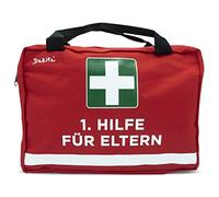 1. Bolsa de ayuda para padres al nacer - 28 x 18 x 8 cm de tamaño | Regalo divertido para mamá y papá para el nacimiento o el día de la boda | Embalaje ideal para regalos (sin contenido, rojo - padres
