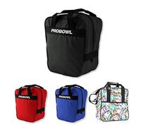 1 bolsa de bolos de bola - Pro Bowl Basic Single Tote - Bolsa de bolos para pelota y zapatos - Portátil delgado - Plato acolchado - Bolsa de bolos ligera con asas - Bolsa para hombre y mujer niños