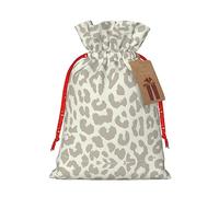 1 bolsa de cordón con patrón de leopardo marrón, 21 x 30 cm, duradera y elegante, ideal para regalos personalizados de Halloween