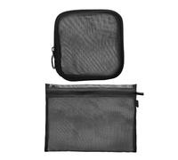 1 bolsa de cosméticos de malla cuadrada con 1 bolsa de cosméticos de malla rectangular, bolsa de cosméticos para mujer, bolsa de cosméticos portátil, adecuada para viajes, viajes de negocios,