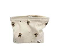 1 Bolsa De Cosméticos Portátil Y 1 Bolsillo Con Cordón, Bolsa De Almacenamiento De Pana, Neceser De Viaje, Bolsa De Almacenamiento Con Cremallera, Bolsa De Almacenamiento Al Aire Libre.