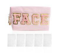 1 bolsa de cosméticos rosa, 5 bolsas transparentes para joyas, bolsa de cosméticos de pana, bolsa de cosméticos para niñas, bolsa de cosméticos, bolsa de cosméticos, bolsa de cosméticos, adecuada para