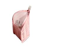 1 bolsa de cosméticos transparente con cremallera para mujer, bolsa de maquillaje para viaje, organizador de brochas de maquillaje para mujer, B-rosa, Talla única