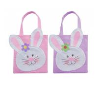 1 bolsa de fieltro al azar de conejo de Pascua para mujer, bolsa de regalo de fieltro reutilizable con asas, bolsas de regalo de fiesta de caza de huevos, bolsa de cestas de huevos de Pascua 23