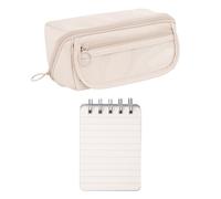1 Bolsa De Lápiz De Gran Capacidad Y 1 Cuaderno Pegajoso, Bolsa De Lápiz Simple, Bolsa De Lápiz De Múltiples Componentes, Suministros Escolares Y Papelería Para Estudiantes.