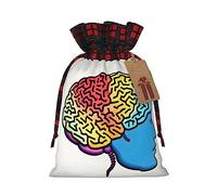1 bolsa de mano de material duradero para cerebro izquierdo y derecho de 8.3 x 11.8 pulgadas con cordón para regalo elegante de Halloween
