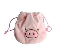 1 bolsa de maquillaje de cerdito esponjosa, bolsa de mano con cordón, bolsa de maquillaje portátil de viaje organizador de almacenamiento, un color, Talla única