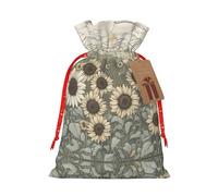 1 bolsa de regalo de Navidad con cordón de manzanilla de girasoles de 8.3 x 11.8 pulgadas, para regalar en fiestas de vacaciones