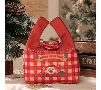 1 bolsa de regalo de Navidad con diseño de perro feliz, varios tamaños con cordón y bolsa de mano con bonito perro salchicha, patrón de árbol de Navidad