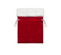1 bolsa de regalo de terciopelo de Papá Noel con cordón, roja con ribete blanco y detalles dorados, perfecta for regalos de fiesta de Navidad.(50X70CM 1pc)