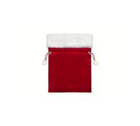 1 bolsa de regalo de terciopelo de Papá Noel con cordón, roja con ribete blanco y detalles dorados, perfecta for regalos de fiesta de Navidad.(30X40CM 1pc)