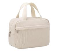 1 bolsa de viaje grande de pana, bolsa de almacenamiento cosmética y portátil (blanco), color blanco.