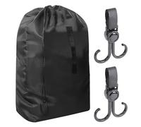 1 bolsa de viaje para cochecito de bebé con 2 ganchos negros, bolsa de viaje portátil para cochecito de bebé de 114 x 49 x 43 cm