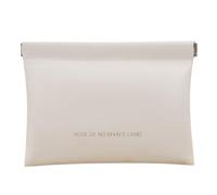 1 Bolsa Maquillaje PU Impermeable, Blanca Cierre Clapeta, 18×13,5cm, Multifunción - Guarda Cables, Audífonos