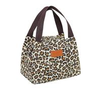 1 Bolsa Para Lonchera Con Estampado De Leopardo, Bolsa Para Lonchera De Moda, Bolsa Para Lonchera Para Mujer, Bolso Portátil, Bolsa De Almacenamiento Grande