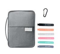 1 Bolsa para Pasaporte, con 6 Bridas para Cables y 1 mosquetón, portatarjetas de Viaje, portapasaporte, Bolsa para certificados, Adecuada para Guardar Tarjetas de identificación y boletos (Gris)