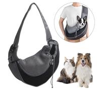 1 bolso bandolera para mascotas, para perros y gatos, bolsa de viaje ajustable, suministros para mascotas (tamaño negro L)