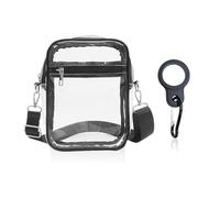 1 Bolso Cruzado Transparente, 1 Hebilla para Botella de Agua, Correa de Hombro Ajustable, Bolso de Playa Impermeable, Bolso para Documentos portátil, Monedero, Bolsa de Almacenamiento de Viaje