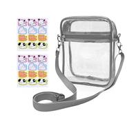 1 bolso cruzado transparente, 2 pegatinas de animales, correa de hombro ajustable, bolsa de almacenamiento impermeable, bolsa de viaje portátil, bolso cruzado, bolsa de almacenamiento de viaje