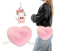 1 Bolso De Cuerpo Cruzado En Forma De Corazón Y 1 Cole De Dibujos Animados, Bolso De Cuerpo De Lujo, Linda Bolsa De Cuerpo Cruzado, Bolso Creativo De Cuerpo Cruzado.