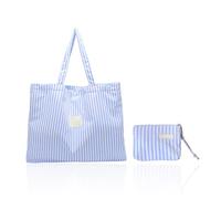 1 Bolso De Lona Y 1 Monedero, Bolso Pequeño De Tela Fresca De Color Contrastante A Rayas Azules, Bolso De Mano Con Un Solo Hombro, Almacenamiento De Mano Del Monedero.