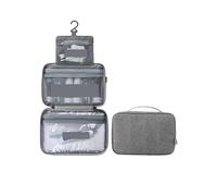 1 Bolso de Mano Plegable Grande e Impermeable, Organizador Maquillaje y cosméticos for Viajes, Estuche for Suministros baño para Viajes Y Salidas(Three-Grey)