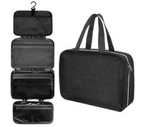1 Bolso de Mano Plegable Grande e Impermeable, Organizador Maquillaje y cosméticos for Viajes, Estuche for Suministros baño para Viajes Y Salidas(Four-Black)