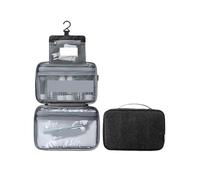 1 Bolso de Mano Plegable Grande e Impermeable, Organizador Maquillaje y cosméticos for Viajes, Estuche for Suministros baño para Viajes Y Salidas(Three-Black)