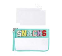 1 Bolso de Mano Transparente Verde Menta y 2 Bolsas de Almacenamiento Transparentes, Bolso de cosméticos de Moda, Bolsa de Almacenamiento portátil, Neceser Impermeable, Bolsos para niñas