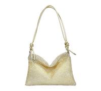 1 bolso dorado con diamantes de imitación, bolso de fiesta, bolso de mano para mujer, bolso de noche vintage, adecuado para bodas, fiestas de noche, bailes.