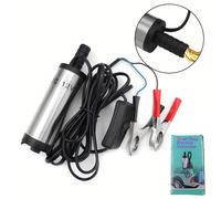 1 Bomba sumergible de acero inoxidable, Bomba sumergible eléctrica 12V, Bomba de transferencia de combustible diésel portátil para agua, diésel, aceite, queroseno, sin batería