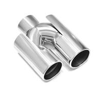 1 Boquilla Escape Universal Acero Inoxidable Con Doble Punta Para BMW 535i X1 X3 320i E90 E92(SILVER)