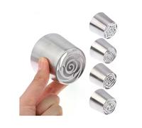 1 boquilla rusa de acero inoxidable para glaseado de pasteles navideños, ideal para decorar cupcakes.