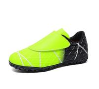 1-Botas de Fútbol Ligeras para Niños con Cierre de Diseño Caña para Entrenamiento Deportivo y Competición TF (Green, 12.5-13 Years)