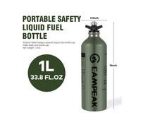(1 botella de 1 L) Botella portátil de combustible líquido de aluminio, gasolina, queroseno, alcohol, lata de