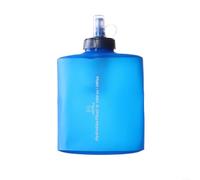 1 botella de agua suave plegable con filtro de 0,01 μm, TPE/TPU, bolsa de hidratación sin olor para camping, senderismo, correr, deportes al aire libre, hervidor de agua azul (2000 ml)