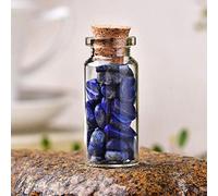 1 botella de cristal natural para decoración del hogar, piedras pulidas naturales, botella de la deriva de la suerte, regalo de cumpleaños, 60 x 22 mm