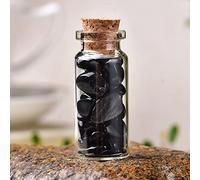 1 botella de cristal natural para decoración del hogar, piedras pulidas naturales, regalos de cumpleaños, obsidiana, 60 x 22 mm