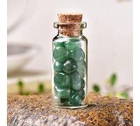 1 botella de cristal natural para decoración del hogar, piedras pulidas naturales, regalos de cumpleaños, aventurina, 80 x 22 mm