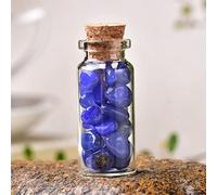 1 botella de cristal natural para decoración del hogar, piedras pulidas naturales, regalos de cumpleaños, ágata azul, 50 x 22 mm