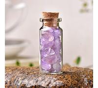 1 botella de cristal natural para decoración del hogar, piedras pulidas naturales, regalos de cumpleaños, amatista lila, 40 x 22 mm