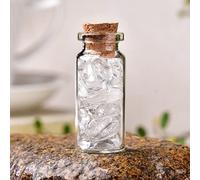 1 botella de cristal natural para decoración del hogar, piedras pulidas naturales, regalos de cumpleaños, cuarzo transparente, 60 x 22 mm